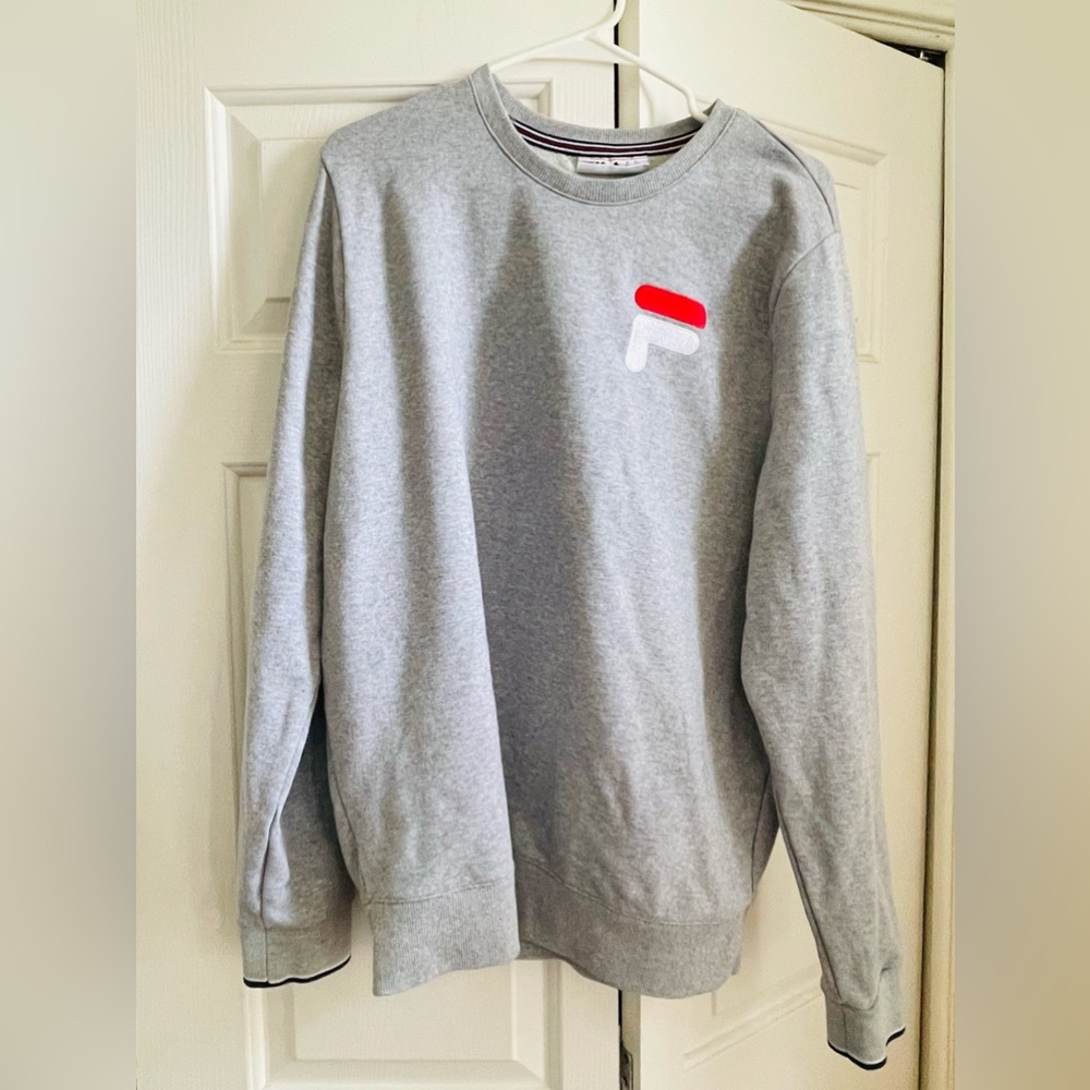vintage Y2K FILA Gray Crewneck Sweatshirt Large Sportswear